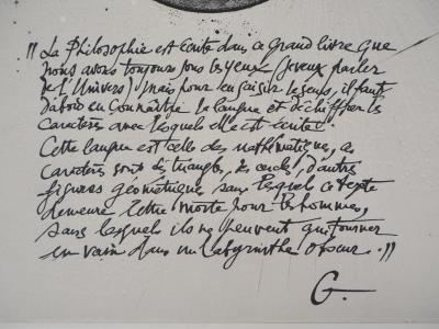 Pierre-Yves TRÉMOIS : Science, Hommage à Galilée - Gravure originale signée 2