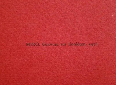 Joan MIRO - Femme avec soleil rouge, 1959 - Linogravure originale 2