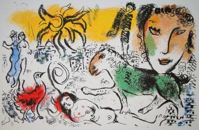 Marc CHAGALL - Le Cheval vert, 1973 - Lithographie originale 2