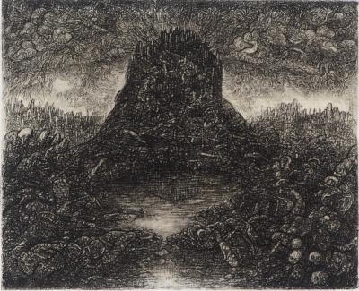 Georges RUBEL: La montagna effimera - Incisione originale firmata 2