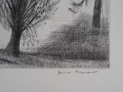 Janine ACREMANT : En forêt - Gravure originale signée 2