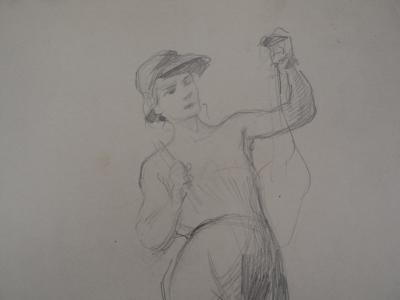 Georges PICARD : Jeune homme au chapeau - Dessin Original 2
