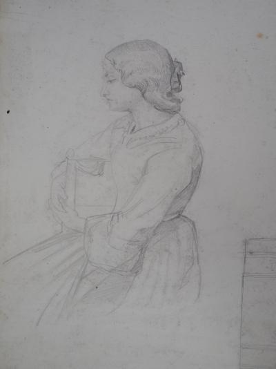 Jean François Armand BERNARD : Jeune femme - Dessin Original 2