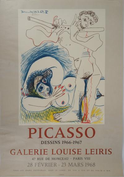 Pablo PICASSO (d’après) : Le joueur de flûte - Lithographie Signée 2