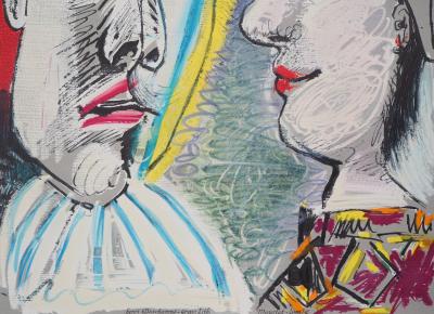 Pablo PICASSO (d’après) : Deux visages - Lithographie 2