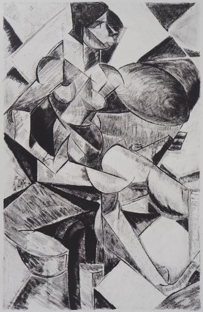 Marie VASSILIEFF (d’après) : Femme cubiste - Lithographie 2