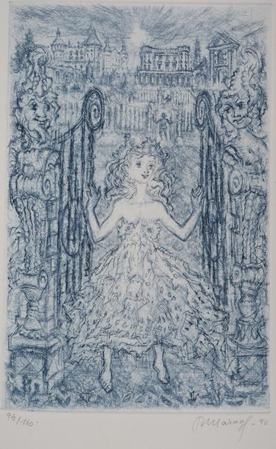 Roger MARAGE : La petite fille en bleu - Gravure Originale Signée 2