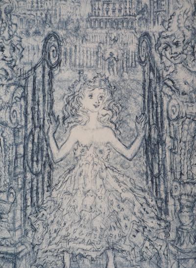 Roger MARAGE : La petite fille en bleu - Gravure Originale Signée 2