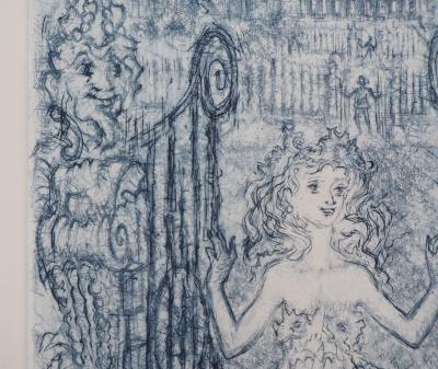 Roger MARAGE : La petite fille en bleu - Gravure Originale Signée 2