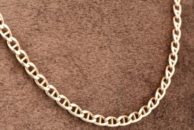 Collier homme en or jaune, chaine en maille marine fermoir mousqueton 2
