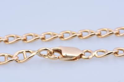 Collier homme en or jaune, chaine en maille marine fermoir mousqueton 2