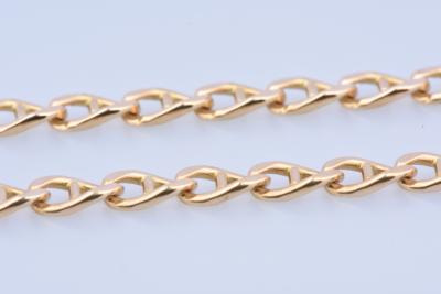 Collier homme en or jaune, chaine en maille marine fermoir mousqueton 2