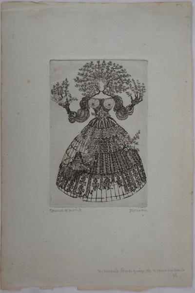 Jacques HOUPLAIN : Femme-nature - Gravure Originale Signée 2