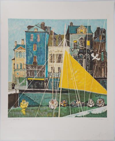 Shizuka MURAYAMA : Sur le port - Lithographie Originale Signée 2