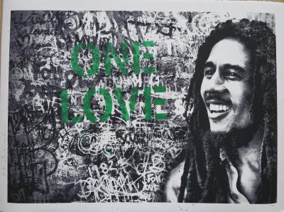 MR BRAINWASH - Happy Birthday Bob Marley (Green) - Sérigraphie signée au crayon 2