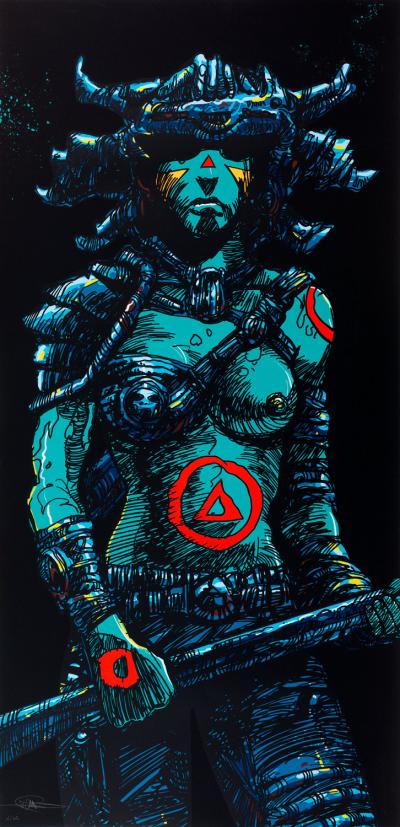 Philippe DRUILLET - Guerrière de la Nuit, 2017 - Sérigraphie signée et numérotée 2