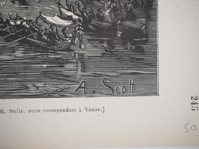 E. MÉAULLE / SCOTT : Venise, Entrevue des souverains - Gravure original signée 2