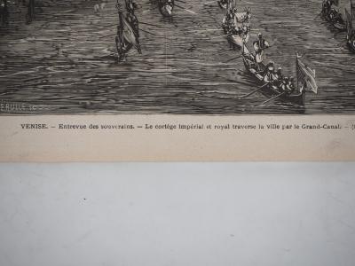 E. MÉAULLE / SCOTT : Venise, Entrevue des souverains - Gravure original signée 2