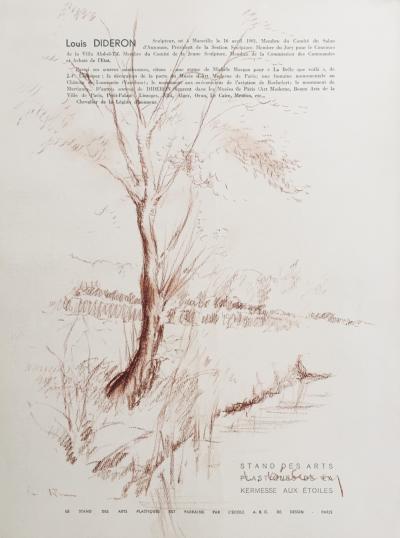 Louis DIDERON - Paysage - 1954 - Dessin signé 2