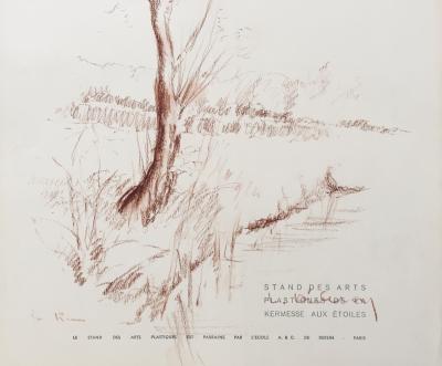Louis DIDERON - Paysage - 1954 - Dessin signé 2
