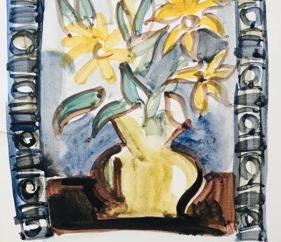 Daniel DALMBERT - Bouquet,1954 - Aquarelle signée 2