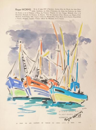Roger WORMS - Etel, 1955 - Aquarelle signée 2