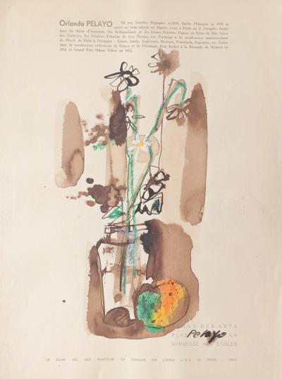 Orlando PELAYO - Nature morte, 1954 - Aquarelle  signée 2
