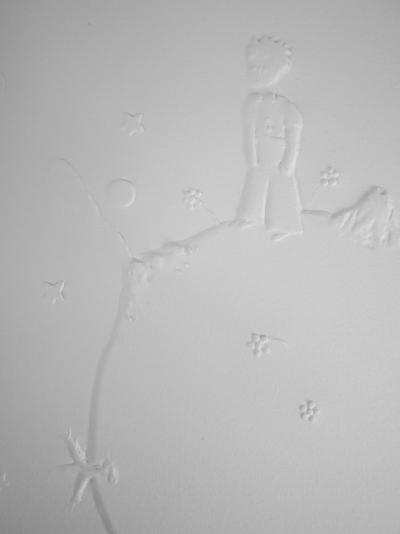 Antoine DE SAINT-EXUPERY : Le petit prince sur l'astéroïde B 612 - Gravure sur bois 2