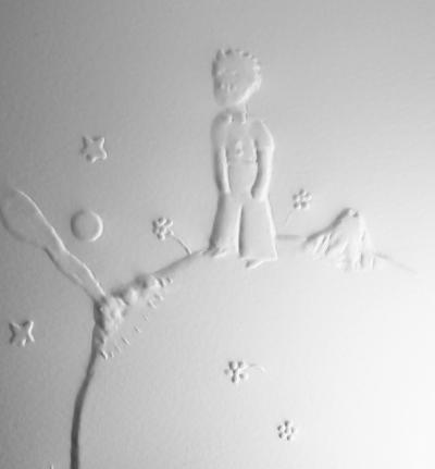 Antoine DE SAINT-EXUPÉRY (d’après) : Le petit prince sur l’astéroïde B 612 - Gravure sur bois 2