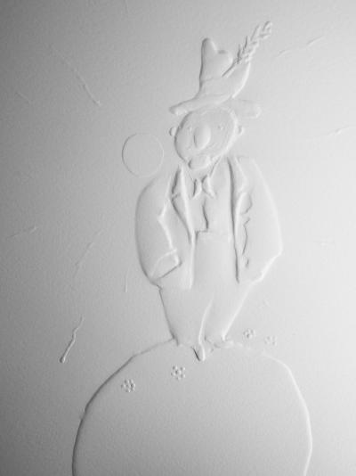 Antoine DE SAINT-EXUPERY : L’astéroïde du vaniteux - Gravure sur bois