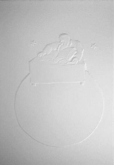 Antoine DE SAINT-EXUPERY : L'astéroïde du géographe - Gravure sur bois 2