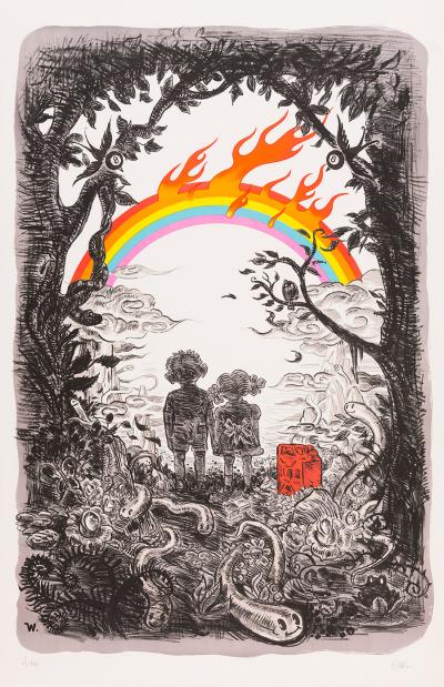 Vincent Parronaud dit WINSHLUSS - Over the Rainbow, 2018 - Lithographie signée et numérotée 2