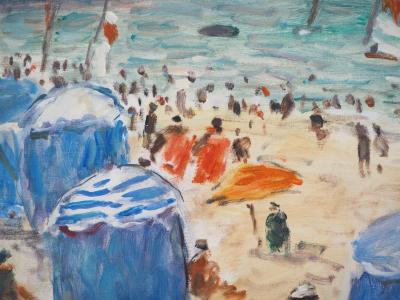 Jean-Jacques RENÉ : Ciel orageux sur la plage - Huile sur toile signée 2