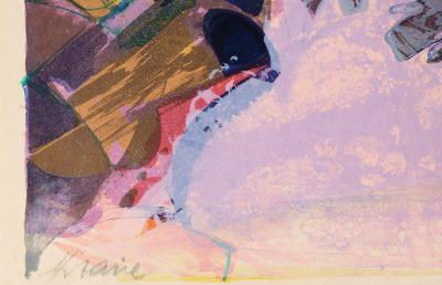Camille HILAIRE : Paysage coloré - Original Lithograph, signed 2