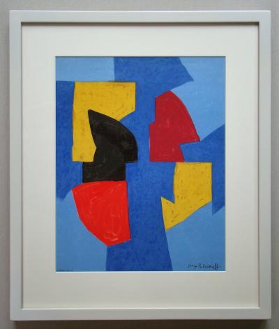 Serge POLIAKOFF -  Composition bleue, rouge et jaune, 1970 - Lithographie signée 2