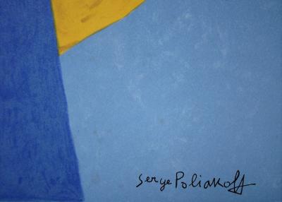 Serge POLIAKOFF -  Composition bleue, rouge et jaune, 1970 - Lithographie signée 2