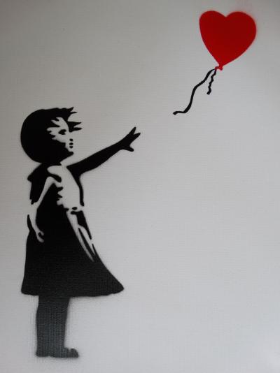 BANKSY -  Spray de peinture sur toile - Original Dismaland 2