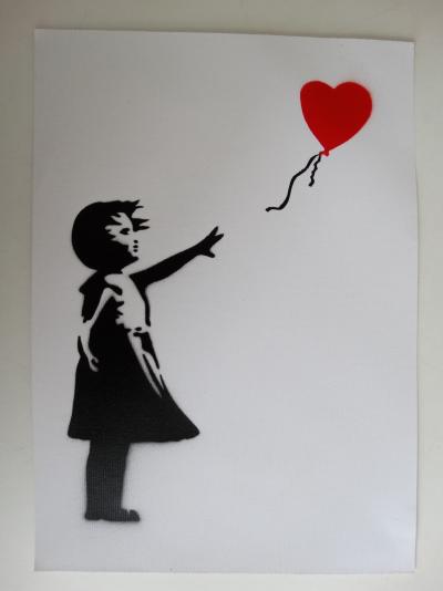 BANKSY -  Spray de peinture sur toile - Original Dismaland 2