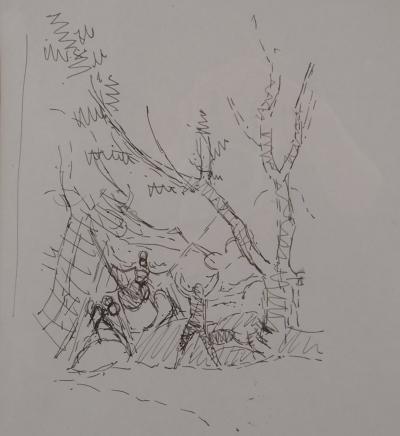 Dora MAAR - Hommage aux maîtres anciens : Les chevaliers - Dessin Originale Signé 2