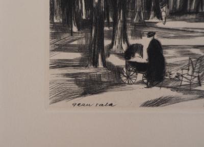 Emilio GRAU-SALA : Au parc, 1964 - Gravure originale signée 2