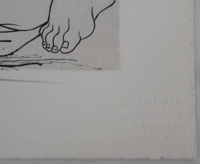 Pierre-Yves TRÉMOIS : Le singe et la femme nue - Gravure Originale Signée 2