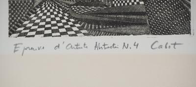 Roland CABOT : Abstraction n°4 - Gravure originale signée 2