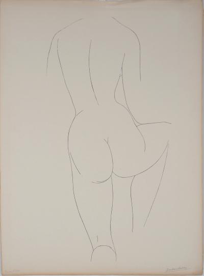 Jean Louis BABELAY : Femme nue de dos - Lithographie Originale Signée 2