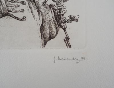José HERNÁNDEZ : Portrait du monstre - Gravure Originale Signée 2