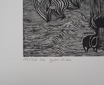 Hélène CSECH: The guardian (Taurus) - Original Signed Etching 2