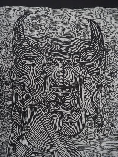 Hélène CSECH: The guardian (Taurus) - Original Signed Etching 2