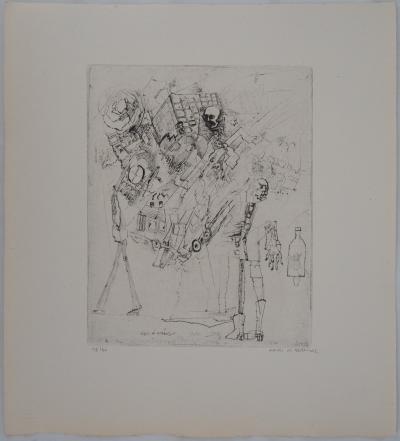 Alexis DE KERMOAL : La ville ouvre ses portes - Gravure Originale Signée 2