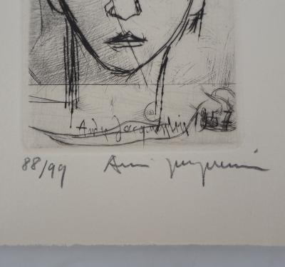 André JACQUEMIN : Portrait de jeune homme - Gravure Originale Signée 2