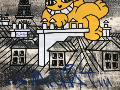 M.CHAT - Chat fait le Mur, 2018 - Sérigraphie signée au crayon 2