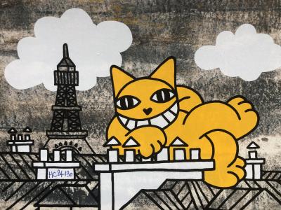 M.CHAT - Chat fait le Mur, 2018 - Sérigraphie signée au crayon 2